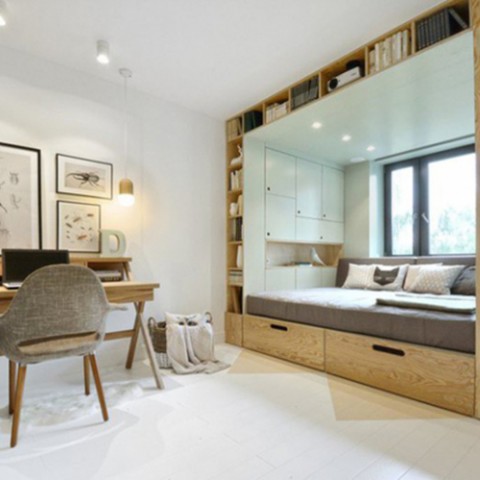 Với thiết kế thông minh, căn phòng 12m² trở thành không gian sống vô cùng sang chảnh