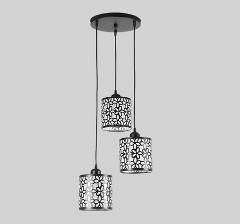 ĐÈN THẢ TRẦN KHUNG SẮT D150, CHAO HOA VĂN CNC - M1