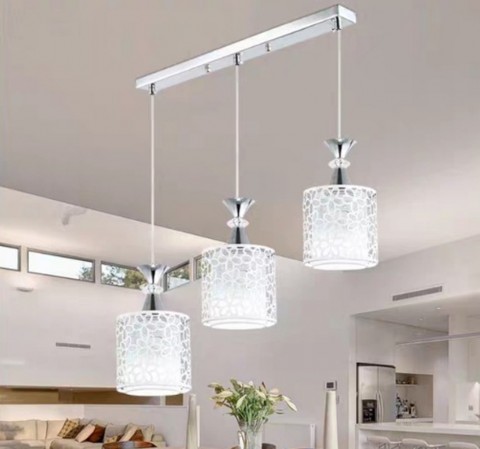 ĐÈN THẢ TRẦN KHUNG SẮT D150, CHAO HOA VĂN CNC-M4