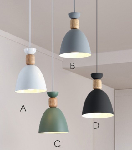 CHAO ĐÈN THẢ KIỂU THẮT NƠ,  CHUÔI GỖ - D140