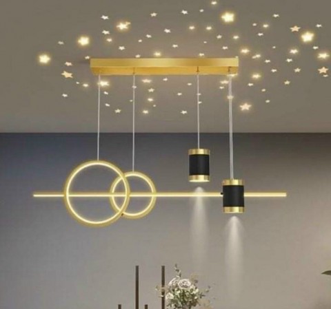 BỘ ĐÈN THẢ TRẦN HÌNH CÂY ĐÀN - 4 BÓNG