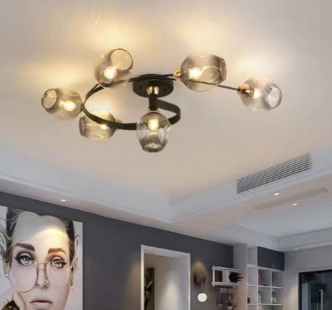 ĐÈN THẢ TRẦN CHÓA THỦY TINH HÌNH XOẴN CUNG TÊN