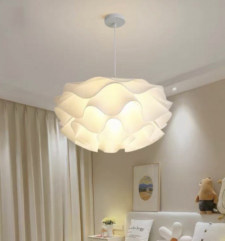 Đèn thả trần kiểu BÔNG SÚP LƠ, màu TRẮNG