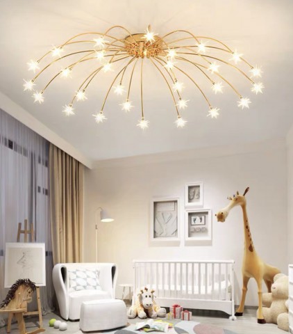 Bộ đèn áp trần 28 bóng, tay đèn hình PHÁO HOA