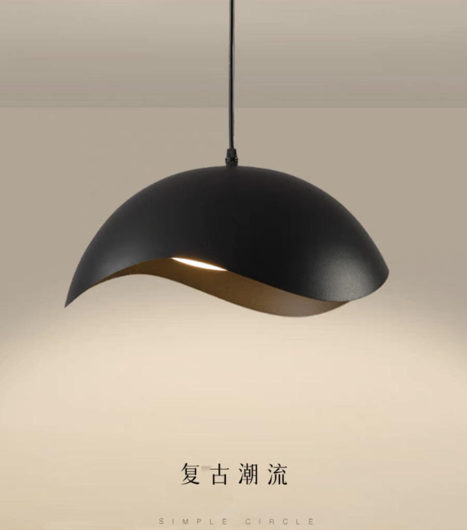 Chao đèn thả hình MỎ VẸT - D350, màu SƠN ĐEN