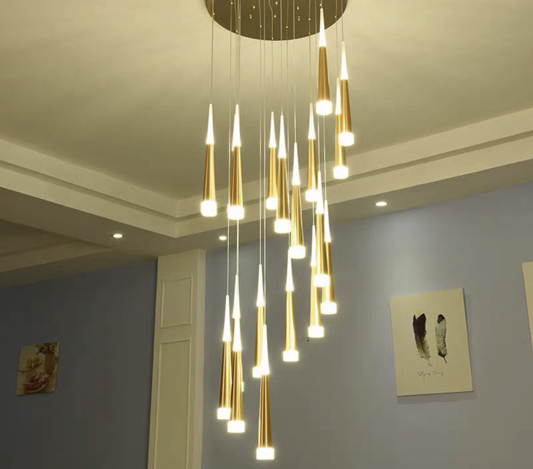 Bộ đèn thả thông tầng, TAY đèn dạng ỐNG THỦY TINH pha lê - TT1, mâm đèn D600