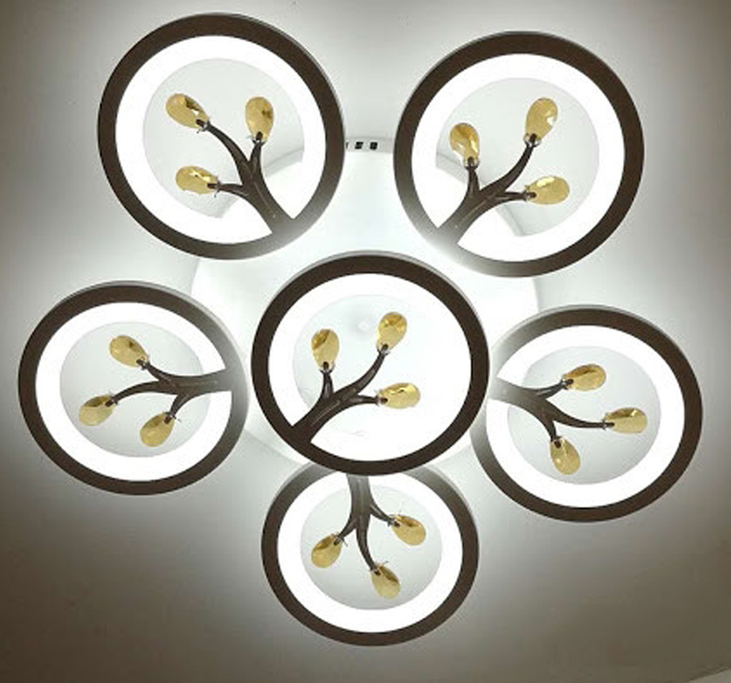 BỘ ĐÈN MÂM MICA D600, TAY ĐÈN HÌNH TÁN CÂY, 3 CHẾ ĐỘ MÀU, ĐIỀU KHIỂN TỪ XA CÓ CHỨC NĂNG DIMER